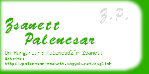 zsanett palencsar business card